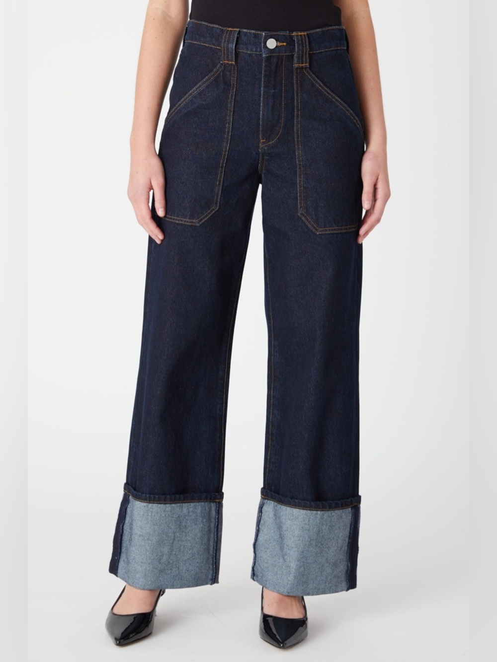 BlankNYC Size 27 Wide Leg Cuffed Jean